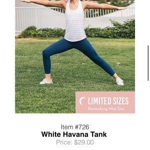 zyia Havana white tank sz Xs